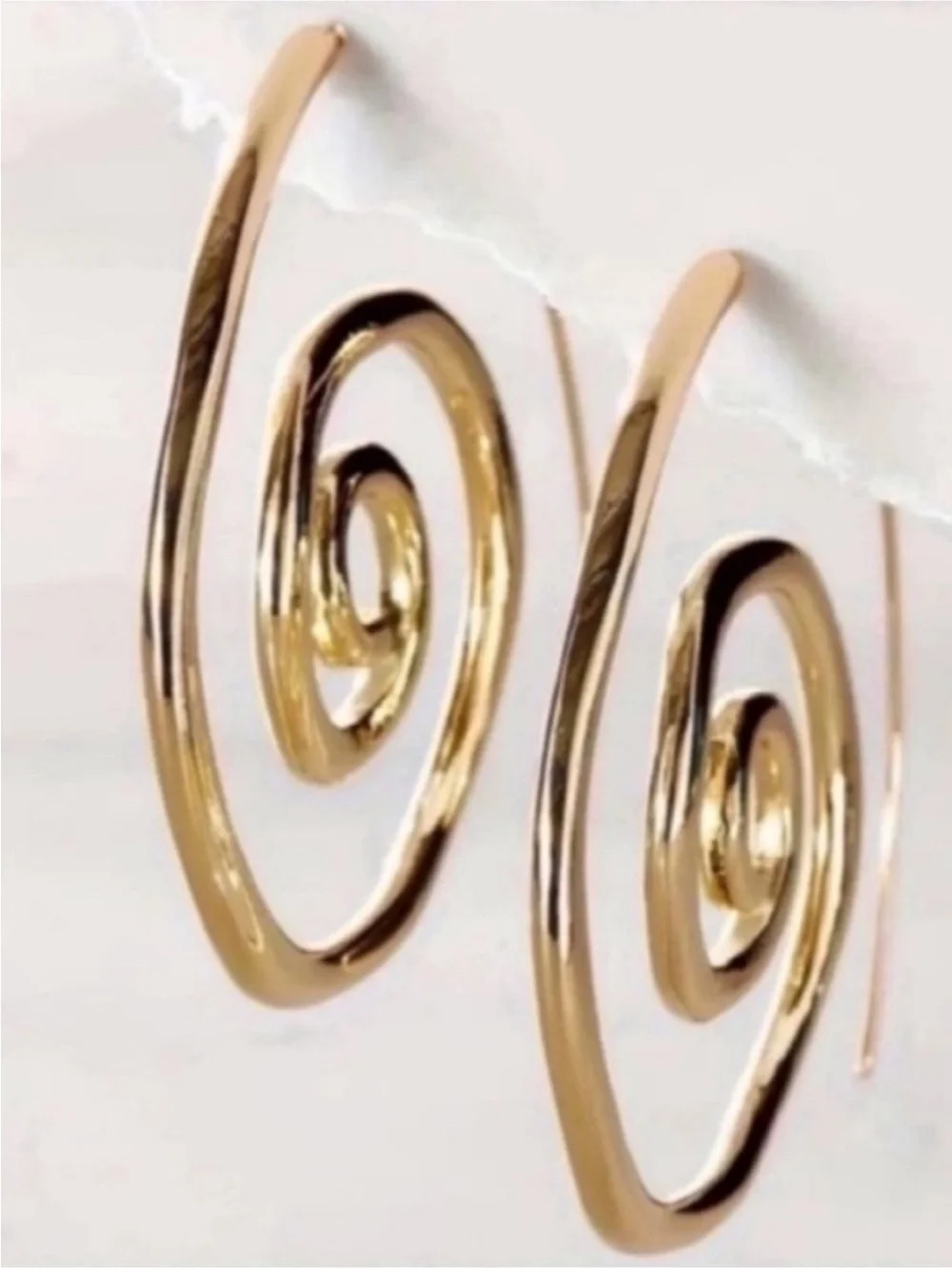 New! Gold Boho Spiral Hoop Earrings (1004) NWOT